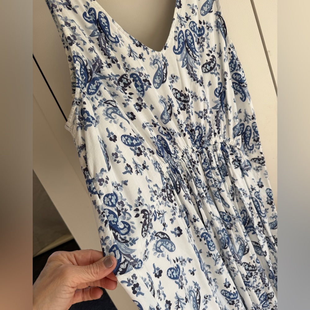 LUCKY BRAND Strappy V-Neck Gathered Floral Paisley Maxi Dress, MSRP $99, 1X - Picture 5 of 10